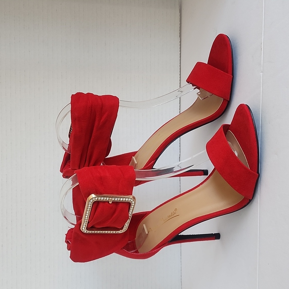 New in the Box - Formal Stiletto Heels w/ Gold Color Buckle & Rhinestones